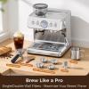 image:imageEspresso Machine with Grinder 20 Bar Expresso Coffee Machines Professional Coffee Maker for Latte amp Cappuccino with Milk Frother Expresso Machines for Home Removable Water Tank Steam WandSilverSilver