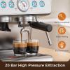 image:imageEspresso Machine with Grinder 20 Bar Expresso Coffee Machines Professional Coffee Maker for Latte amp Cappuccino with Milk Frother Expresso Machines for Home Removable Water Tank Steam WandSilverSilver