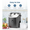 image:imageElectactic Countertop Ice Maker with Handle Stainless Steel Ice Machine 35 LbsDay Ice Making Capacity Includes Ice Scoop Ideal for Home Bar Party and Office UseSliverPellet IceBlack