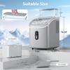 image:imageElectactic Countertop Ice Maker with Handle Stainless Steel Ice Machine 35 LbsDay Ice Making Capacity Includes Ice Scoop Ideal for Home Bar Party and Office UseSliverCube IceGrey