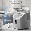 image:imageElectactic Countertop Ice Maker with Handle Stainless Steel Ice Machine 35 LbsDay Ice Making Capacity Includes Ice Scoop Ideal for Home Bar Party and Office UseSliverCube IceGrey