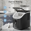 image:imageElectactic Countertop Ice Maker with Handle Stainless Steel Ice Machine 35 LbsDay Ice Making Capacity Includes Ice Scoop Ideal for Home Bar Party and Office UseSliverCube IceBlack