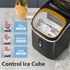 image:imageElectactic Countertop Ice Maker with Handle Stainless Steel Ice Machine 35 LbsDay Ice Making Capacity Includes Ice Scoop Ideal for Home Bar Party and Office UseSliverCube IceBlack