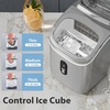 image:imageElectactic Countertop Ice Maker with Handle Stainless Steel Ice Machine 35 LbsDay Ice Making Capacity Includes Ice Scoop Ideal for Home Bar Party and Office UseSliverCube IceGrey