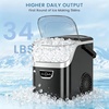 image:imageElectactic Nugget Ice Maker Countertop with Handle Ready in 5 Mins 34Lbs24H Ice Machine AutoCleaning Portable Pebble Ice Maker Removable Top Cover Basket amp Scoop for Home Kitchen RV BlackBlack