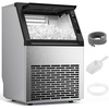 image:imageElectactic Commercial Ice Maker Machine80lbs24H Stainless Steel Ice Machine24lbs Storage Auto SelfCleaning Freestanding Ice Maker Ice Machine Freestanding for BarCafeRestaurantStainless Steel