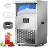 image:imageElectactic Commercial Ice Maker Machine80lbs24H Stainless Steel Ice Machine24lbs Storage Auto SelfCleaning Freestanding Ice Maker Ice Machine Freestanding for BarCafeRestaurantFull Stainless Steel