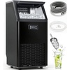 image:imageElectactic Commercial Ice Maker Machine80lbs24H Stainless Steel Ice Machine24lbs Storage Auto SelfCleaning Freestanding Ice Maker Ice Machine Freestanding for BarCafeRestaurantBlack