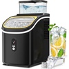 image:imageElectactic Countertop Ice Maker with Handle Stainless Steel Ice Machine 35 LbsDay Ice Making Capacity Includes Ice Scoop Ideal for Home Bar Party and Office UseSliverCube IceBlack