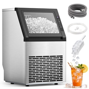 image:imageElectactic Commercial Ice Maker Machine 80Lbs24H Under Counter ice Machine with 24 Hours Timer amp LCD Panel 28lbs Storage SelfCleaning Freestanding Ice Maker for Home Bar Restaurant OfficeLight Silver