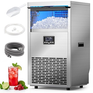 image:imageElectactic Commercial Ice Maker Machine 80Lbs24H Under Counter ice Machine with 24 Hours Timer amp LCD Panel 28lbs Storage SelfCleaning Freestanding Ice Maker for Home Bar Restaurant OfficeFull Stainless Steel