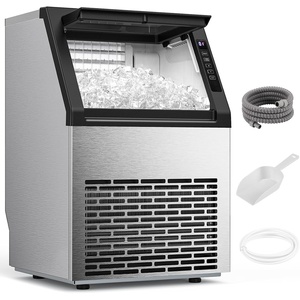 image:imageElectactic Commercial Ice Maker Machine80lbs24H Stainless Steel Ice Machine24lbs Storage Auto SelfCleaning Freestanding Ice Maker Ice Machine Freestanding for BarCafeRestaurantStainless Steel