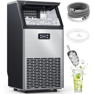 image:imageElectactic Commercial Ice Maker Machine80lbs24H Stainless Steel Ice Machine24lbs Storage Auto SelfCleaning Freestanding Ice Maker Ice Machine Freestanding for BarCafeRestaurantDark Silver