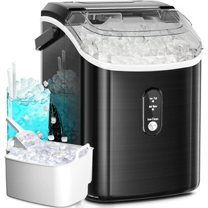 image:imageElectactic Countertop Ice Maker with Handle Stainless Steel Ice Machine 35 LbsDay Ice Making Capacity Includes Ice Scoop Ideal for Home Bar Party and Office UseSliverPellet IceBlack