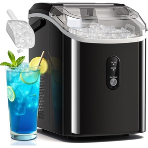 image:imageElectactic Countertop Ice Maker with Handle Stainless Steel Ice Machine 35 LbsDay Ice Making Capacity Includes Ice Scoop Ideal for Home Bar Party and Office UseSliverNugget IceBlack