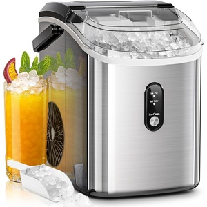 image:imageElectactic Countertop Ice Maker with Handle Stainless Steel Ice Machine 35 LbsDay Ice Making Capacity Includes Ice Scoop Ideal for Home Bar Party and Office UseSliverPellet IceSilver