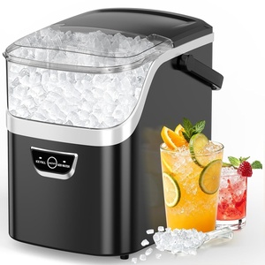 image:imageElectactic Nugget Ice Maker Countertop with Handle Ready in 5 Mins 34Lbs24H Ice Machine AutoCleaning Portable Pebble Ice Maker Removable Top Cover Basket amp Scoop for Home Kitchen RV BlackBlack