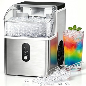 image:imageElectactic Nugget Ice Makers Countertop Soft Crushed Pellet Portable Ice Machine with AutoCleaning Function 35Lbs24H OneClick Operation Ice Makers for Kitchen Office HomeMoonlight Silver