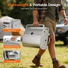 image:imageElectactic 20000 BTUs Portable Tabletop Gas Grill 2Burner Propane Grill with 251 Sqin Cooking Area Stainless Steel BBQ Grill with Foldable Legs Easy Assemble amp Clean for Patio Camping Tailgate2Burner with Foldable Legs  Brushed Silver