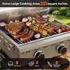 image:imageElectactic 20000 BTUs Portable Tabletop Gas Grill 2Burner Propane Grill with 251 Sqin Cooking Area Stainless Steel BBQ Grill with Foldable Legs Easy Assemble amp Clean for Patio Camping Tailgate2Burner with Foldable Legs  Brushed Silver