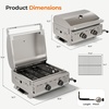 image:imageElectactic 20000 BTUs Portable Tabletop Gas Grill 2Burner Propane Grill with 251 Sqin Cooking Area Stainless Steel BBQ Grill with Foldable Legs Easy Assemble amp Clean for Patio Camping Tailgate2Burner with Foldable Legs  Brushed Silver