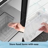image:image203 Cu Ft French Refrigerator 3Door French Door Refrigerator with Builtin Ice Maker Digital Temperature Control with Bottom Mount Freezer Drawer for Kitchen CommercialStainlessSteelGloss Black