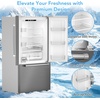 image:image203 Cu Ft French Refrigerator 3Door French Door Refrigerator with Builtin Ice Maker Digital Temperature Control with Bottom Mount Freezer Drawer for Kitchen CommercialStainlessSteelGrey