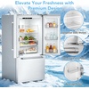 image:image203 Cu Ft French Refrigerator 3Door French Door Refrigerator with Builtin Ice Maker Digital Temperature Control with Bottom Mount Freezer Drawer for Kitchen CommercialStainlessSteelSilver