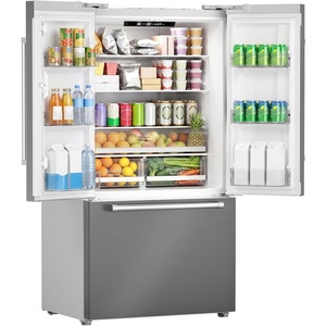 image:image203 Cu Ft French Refrigerator 3Door French Door Refrigerator with Builtin Ice Maker Digital Temperature Control with Bottom Mount Freezer Drawer for Kitchen CommercialStainlessSteelGrey