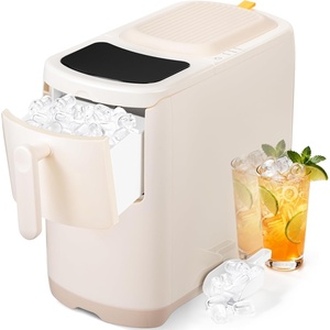 image:imageElectactic Countertop Ice Maker Machine 18lbs24H 6Min Fast Bullet Portable Ice Maker 669 Slim SpaceSaving with AutoDrain Drawer SelfCleaning Scoop for Kitchen RV Cream WhiteCream White
